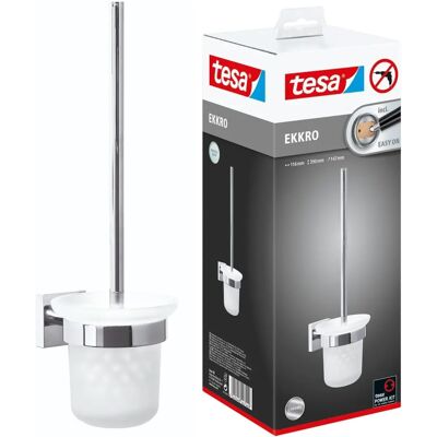 Suporte para escova de banheiro Tesa Ekkro - Montagem na parede, Vidro fosco, Cromado Suporte para escova de banheiro Tesa Ekkro - Montagem na parede, Vidro fosco, Cromado