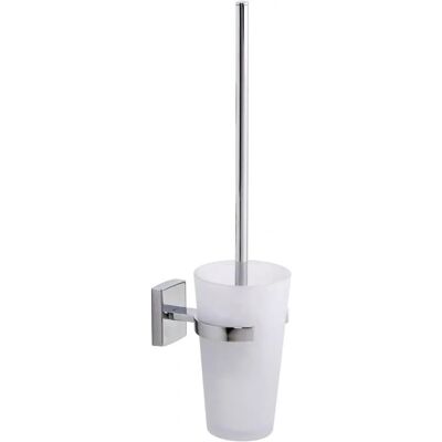 Conjunto de escova de WC Tesa - Vidro satinado e montagem na parede Conjunto de escova de WC Tesa - Vidro satinado e montagem na parede