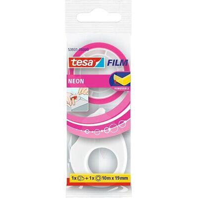 Tesa Neon Klebefilm Pink Gelb - Abnehmbares Etikett Tesa Neon Klebefilm Pink Gelb - Abnehmbares Etikett