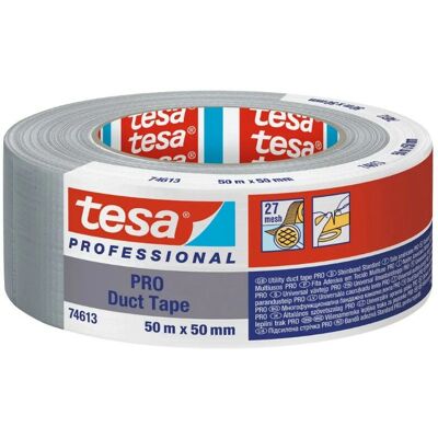Tesa PRO 74613 Gjenbrukbar Grå Gewebebånd - Innendørs/Ute 50m Tesa PRO 74613 Gjenbrukbar Grå Gewebebånd - Innendørs/Ute 50m