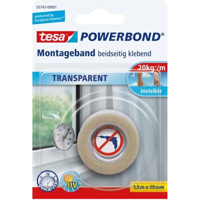 Tesa Powerbond läpinäkyvä - Kaksipuolinen teippi Tesa Powerbond läpinäkyvä - Kaksipuolinen teippi