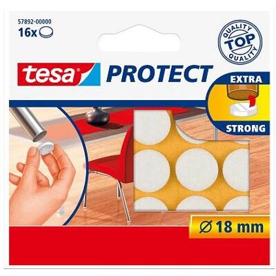 Protetor de piso de mobiliário TESA 57892-00000-01 - Redondo, 18mm, 16 peças Protetor de piso de mobiliário TESA 57892-00000-01 - Redondo, 18mm, 16 peças