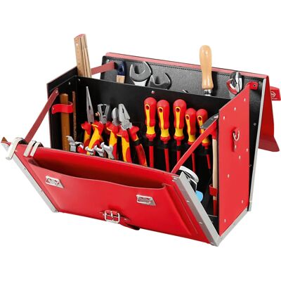 HEPCO+BECKER 507123 - rojo - cuero - 450x190x340 mm - estuche de herramientas HEPCO+BECKER 507123 - rojo - cuero - 450x190x340 mm - estuche de herramientas