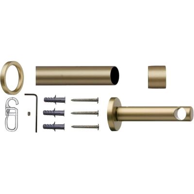 INDEKO Andrax Gold Gardinenstange - 240cm Wandmontage Stahl INDEKO Andrax Gold Gardinenstange - 240cm Wandmontage Stahl