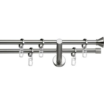 INDEKO Ibiza Gardinenstange - Stahl, 200cm, 2-läufig INDEKO Ibiza Gardinenstange - Stahl, 200cm, 2-läufig