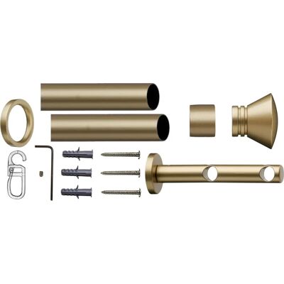 INDEKO Ibiza Gold Gardinenstange - 200cm, 2-läufig, Stahl INDEKO Ibiza Gold Gardinenstange - 200cm, 2-läufig, Stahl