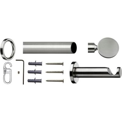 INDEKO Rondo Gardinenstange - Stahl, 240cm, Silber INDEKO Rondo Gardinenstange - Stahl, 240cm, Silber