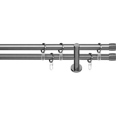 INDEKO Linz Gardinenstange - 2-läufig, 140cm, Silber INDEKO Linz Gardinenstange - 2-läufig, 140cm, Silber