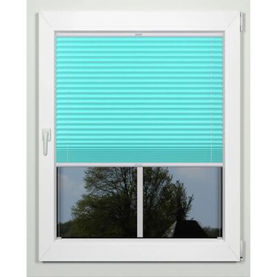 INDEKO Einfaches Plissee - 220cm x 80cm, Türkis/Blau/Weiß INDEKO Einfaches Plissee - 220cm x 80cm, Türkis/Blau/Weiß