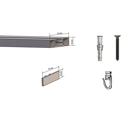 Indeko Aluminium-Gardinenführung - 340cm, 2 Läufe Indeko Aluminium-Gardinenführung - 340cm, 2 Läufe