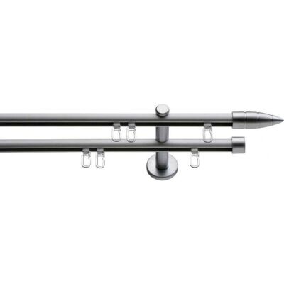 INDEKO Menorca Gardinenstange 240cm Silber - Curtain Rod INDEKO Menorca Gardinenstange 240cm Silber - Curtain Rod