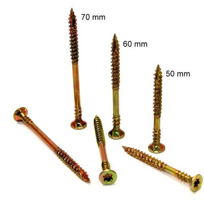 Vis OSB 4.5x50TGSeKo - Tête fraisée, Zingué Jaune T25 - 200 pièces - Publicité Vis OSB 4.5x50TGSeKo - Tête fraisée, Zingué Jaune T25 - 200 pièces - Publicité