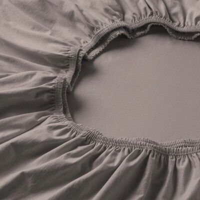 Drap-housse ESTELLA en jersey - 180x200cm - gris - Publicité Drap-housse ESTELLA en jersey - 180x200cm - gris - Publicité
