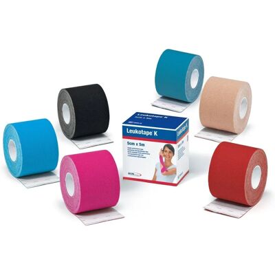 Leukotape K d'Essity Italy Spa Bande de physiothérapie élastique - 2,5cm x 5m Leukotape K d'Essity Italy Spa Bande de physiothérapie élastique - 2,5cm x 5m