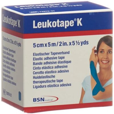BSN Medical Leukotape K Blauwe Elastische Lijmband 5cmx5m BSN Medical Leukotape K Blauwe Elastische Lijmband 5cmx5m