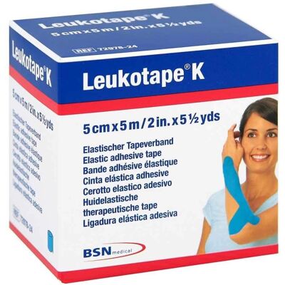 Leucotape K 5mx5cm Bleu Clair - Bande médicale Leucotape K 5mx5cm Bleu Clair - Bande médicale