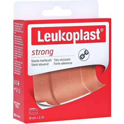 Leukoplast Leukoplast Strong - Bandage adhésif pour coupures - 8cm x 1m - Publicité Leukoplast Leukoplast Strong - Bandage adhésif pour coupures - 8cm x 1m - Publicité