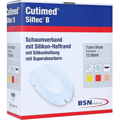 BSN medical GmbH - Cutimed Siltec B Schaumverb.7x10 cm oval 12 St BSN medical GmbH - Cutimed Siltec B Schaumverb.7x10 cm oval 12 St