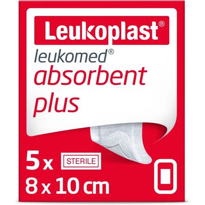 Leukoplast Leukomed Adsorbent Plus - Pansements Médicaux 8x10cm - 5 Pièces Leukoplast Leukomed Adsorbent Plus - Pansements Médicaux 8x10cm - 5 Pièces