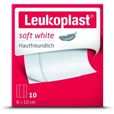Leukoplast Soft White Pansement Adhésif 8x10cm - Pack de 10 - Publicité Leukoplast Soft White Pansement Adhésif 8x10cm - Pack de 10 - Publicité