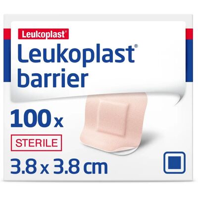 ESSITY Leukoplast Barrière - 3,8cm x 3,8cm Pansement adhésif - Publicité ESSITY Leukoplast Barrière - 3,8cm x 3,8cm Pansement adhésif - Publicité