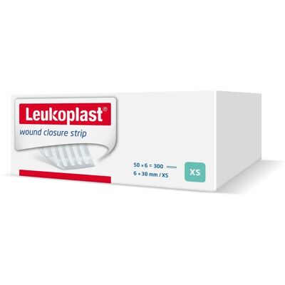 Fausse de fermeture de plaie Leukoplast - Stérile 6 x 38 mm - Publicité Fausse de fermeture de plaie Leukoplast - Stérile 6 x 38 mm - Publicité