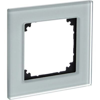 Marco de cristal Merten 489160 - Interruptor de pared - Plata diamante Marco de cristal Merten 489160 - Interruptor de pared - Plata diamante