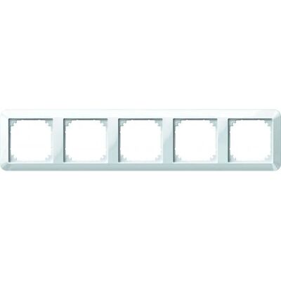Merten - Rama 1-M System 5 Modułów Błyszczący Polarowy Biały Merten - Rama 1-M System 5 Modułów Błyszczący Polarowy Biały
