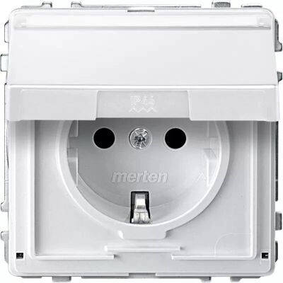 Merten MEG2312-7219 White Electrical Socket with Cover - Safety IP44 Merten MEG2312-7219 White Electrical Socket with Cover - Safety IP44