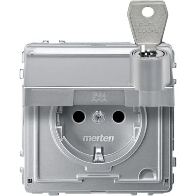 Merten MEG2317-7260 Aluminium Verriegelbare Schuko-Steckdose - Steckdose Merten MEG2317-7260 Aluminium Verriegelbare Schuko-Steckdose - Steckdose