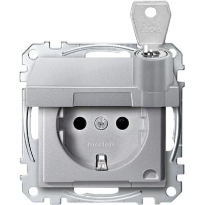 Merten MEG2315-0460 - Aluminiowa gniazdo Schuko z pokrywką - Gniazdko elektryczne Merten MEG2315-0460 - Aluminiowa gniazdo Schuko z pokrywką - Gniazdko elektryczne