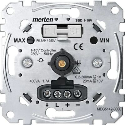 Merten MEG5142-0000 Elektronischer Dimmer - 1-10V, Druckknopf, 230V Merten MEG5142-0000 Elektronischer Dimmer - 1-10V, Druckknopf, 230V