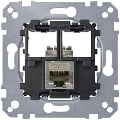 Merten MEG4576-0021 Schwarze RJ45 Cat6A STP Wandplatte - Steckdose Merten MEG4576-0021 Schwarze RJ45 Cat6A STP Wandplatte - Steckdose