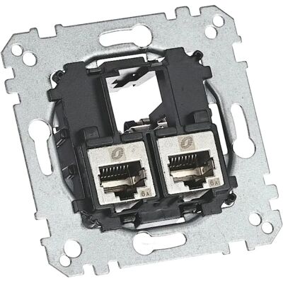 Merten Modelo MEG4576-0022 Placa de parede de rede - 2 portas RJ45 Merten Modelo MEG4576-0022 Placa de parede de rede - 2 portas RJ45