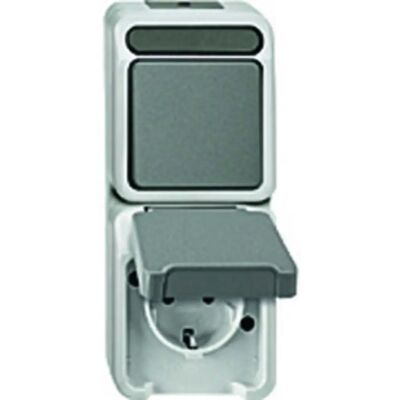 Merten Modelo MEG3495-8029 Tomada e Interruptor Cinza Claro Merten Modelo MEG3495-8029 Tomada e Interruptor Cinza Claro