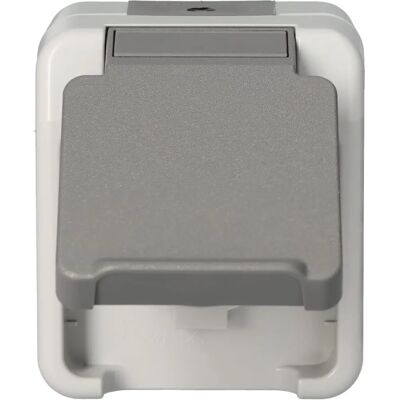 Merten Tomada de parede cinza claro IP44 - 1 posto Schuko Merten Tomada de parede cinza claro IP44 - 1 posto Schuko