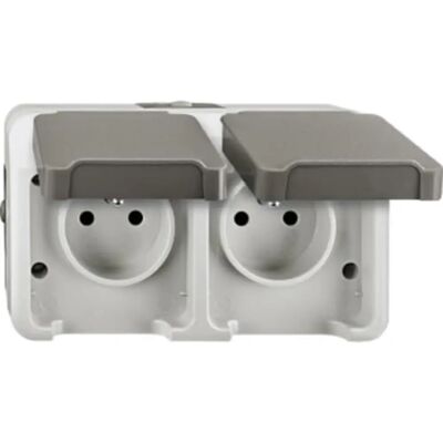 Merten Modelo MEG2520-8029 Enchufe de superficie gris claro con toma de tierra - Enchufe eléctrico Merten Modelo MEG2520-8029 Enchufe de superficie gris claro con toma de tierra - Enchufe eléctrico