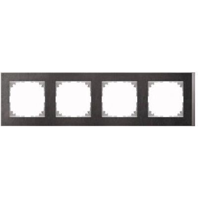 Merten M-Pure Decor-Wandhalter - 4-fach, Wenge/Aluminium Merten M-Pure Decor-Wandhalter - 4-fach, Wenge/Aluminium