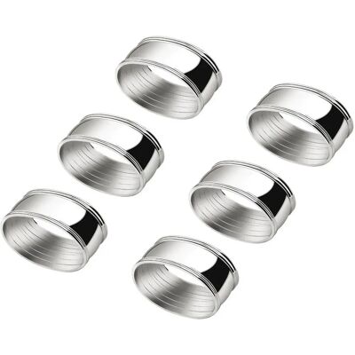 Zilverstad Ensemble de 6 porte-serviettes ovales en argent Zilverstad Ensemble de 6 porte-serviettes ovales en argent
