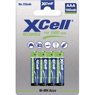 XCell 117313 husholdningsbatteri - Genopladelig NiMH AAA - Sæt med 4 XCell 117313 husholdningsbatteri - Genopladelig NiMH AAA - Sæt med 4