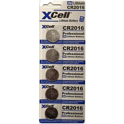 XCELL CR2016 5-Pack Litium Knappcellbatterier - För Små Enheter XCELL CR2016 5-Pack Litium Knappcellbatterier - För Små Enheter
