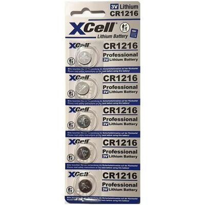 XCELL CR1216 5X - Pile bouton au lithium XCELL CR1216 5X - Pile bouton au lithium