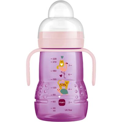 MAM Butelka dla niemowląt, Trainer+, 220 ml, Żółw MAM Butelka dla niemowląt, Trainer+, 220 ml, Żółw
