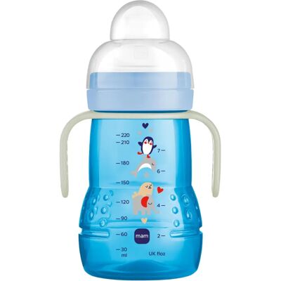 MAM Babyflasche - Trainer+ Night, 220ml, Blau - Babyflasche MAM Babyflasche - Trainer+ Night, 220ml, Blau - Babyflasche
