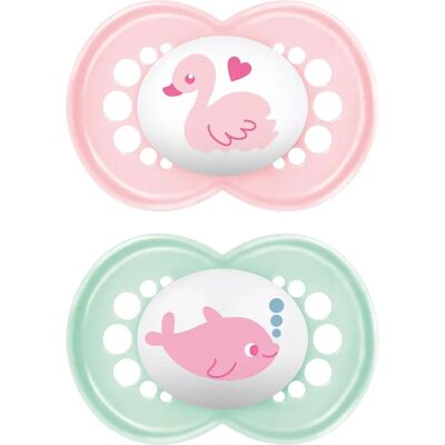 MAM Modèle - Sucettes en silicone rose pour 16+ mois - Produit bébé MAM Modèle - Sucettes en silicone rose pour 16+ mois - Produit bébé