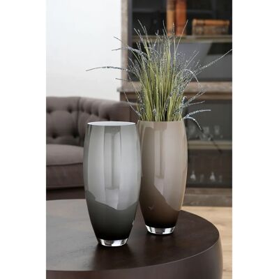 FINK AFRICA Beigefarbene Glasvase - 40cm Hoch, 18cm Durchmesser - Dekorativ FINK AFRICA Beigefarbene Glasvase - 40cm Hoch, 18cm Durchmesser - Dekorativ