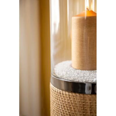 FINK CATANIA Windlicht - Messing, Silber, 58cm FINK CATANIA Windlicht - Messing, Silber, 58cm