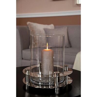FINK RICARDO Windlicht - Silber, 9cm, Glas & Metall FINK RICARDO Windlicht - Silber, 9cm, Glas & Metall