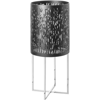 FINK BACCUS Kerzenhalter - 82cm, Silber, Schwarz Akzente FINK BACCUS Kerzenhalter - 82cm, Silber, Schwarz Akzente