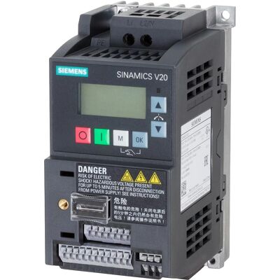 Siemens V20 Frequenzumrichter - 0,37kW, 230V, IP20, Modbus Siemens V20 Frequenzumrichter - 0,37kW, 230V, IP20, Modbus